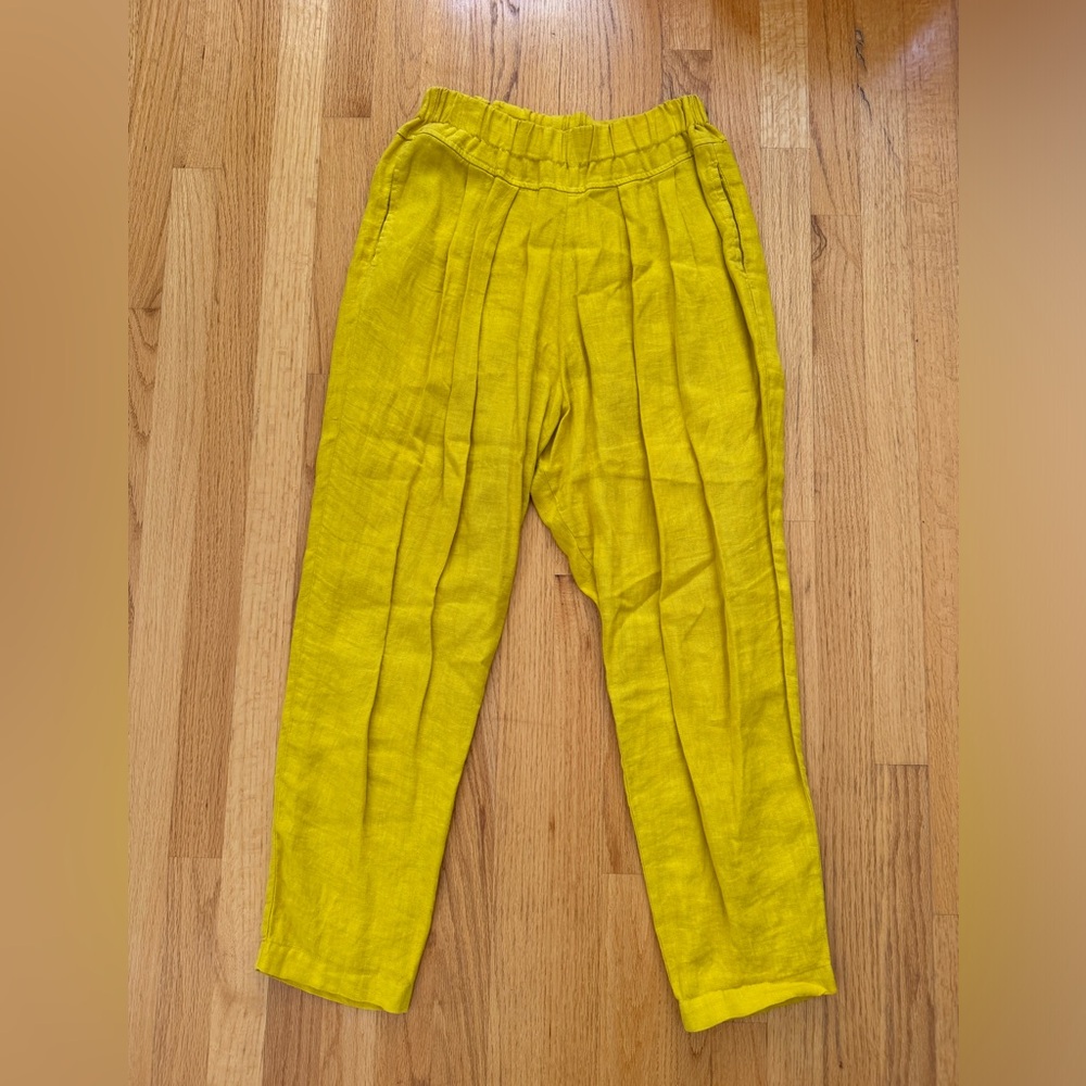 Black Crane linen Carpenter pants